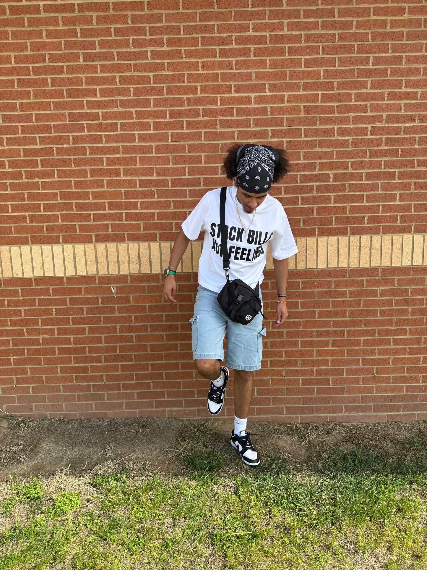 “Stack Bills, Not Feelings” Cropped White Boxy Tee